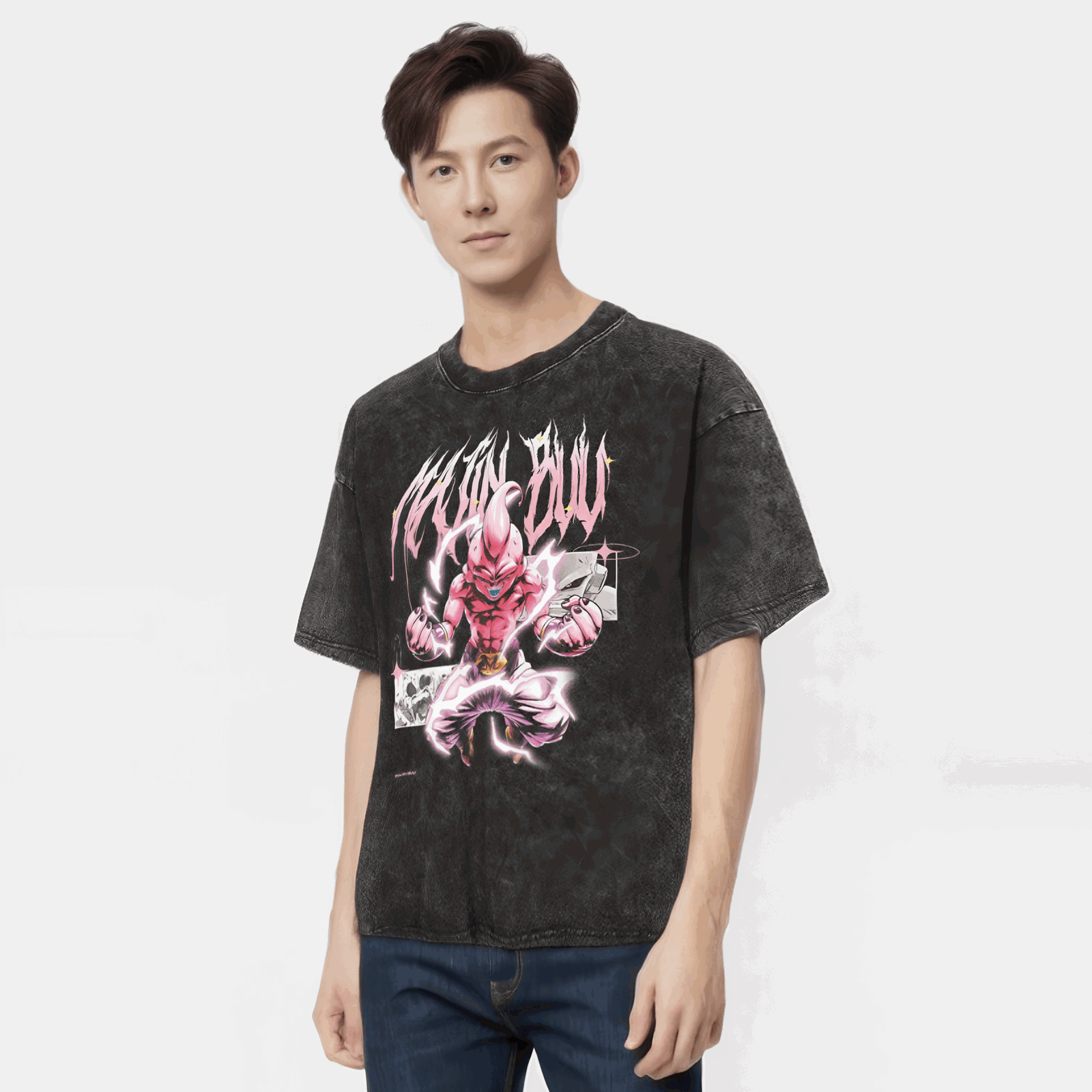 Dragon Ball Majin Buu - Washed Vintage Oversize T-Shirt - Anime Streetwear