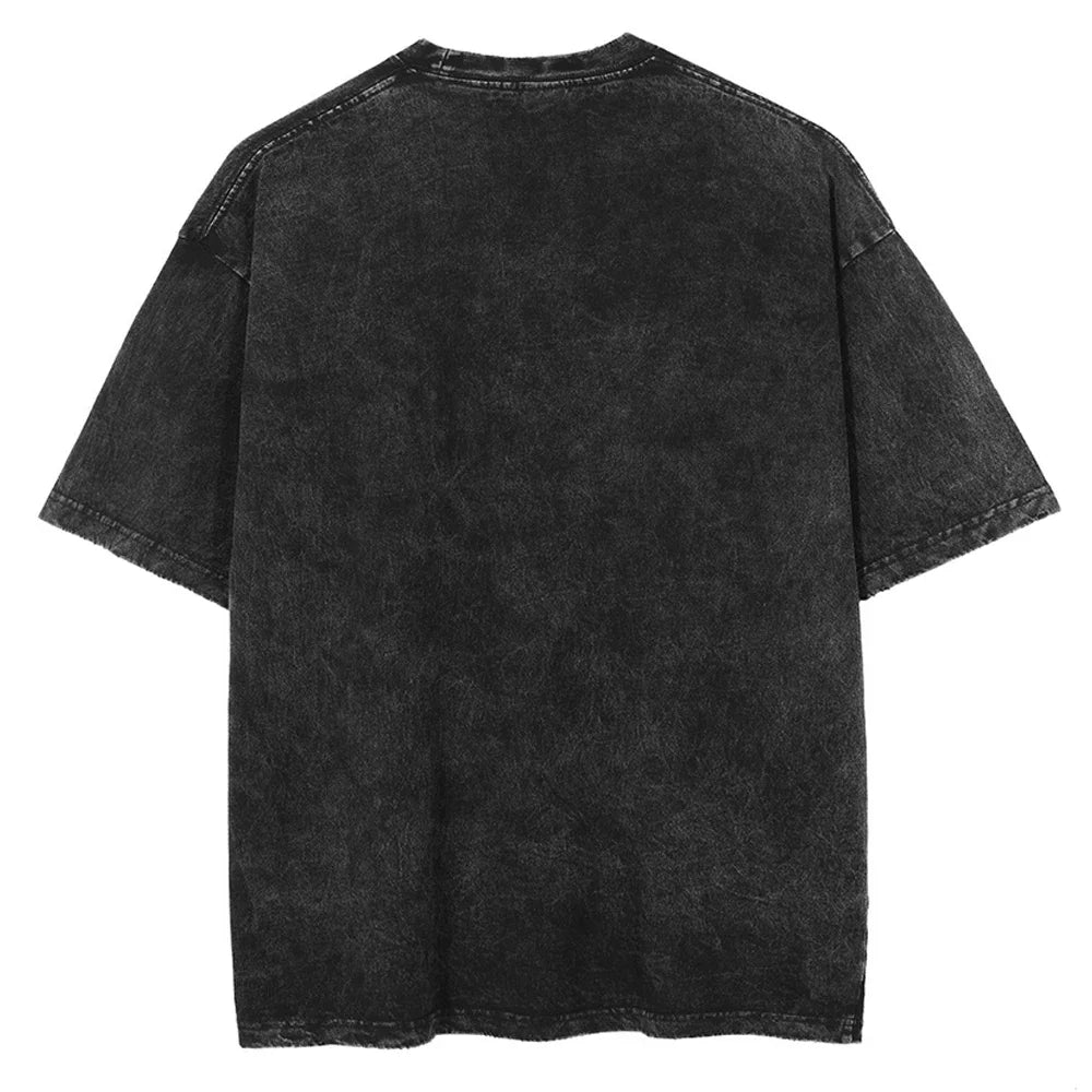 Naruto T-Shirt – Kakashi Anime Streetwear Harajuku – Vintage-Waschung