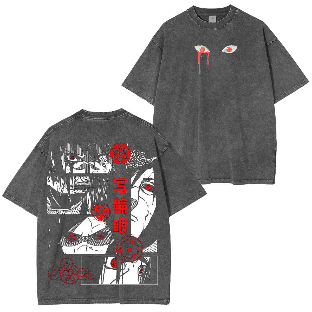 Limitiertes Itachi Uchiha Sasuke & Naruto Anime Unisex T-Shirt (verwaschen)