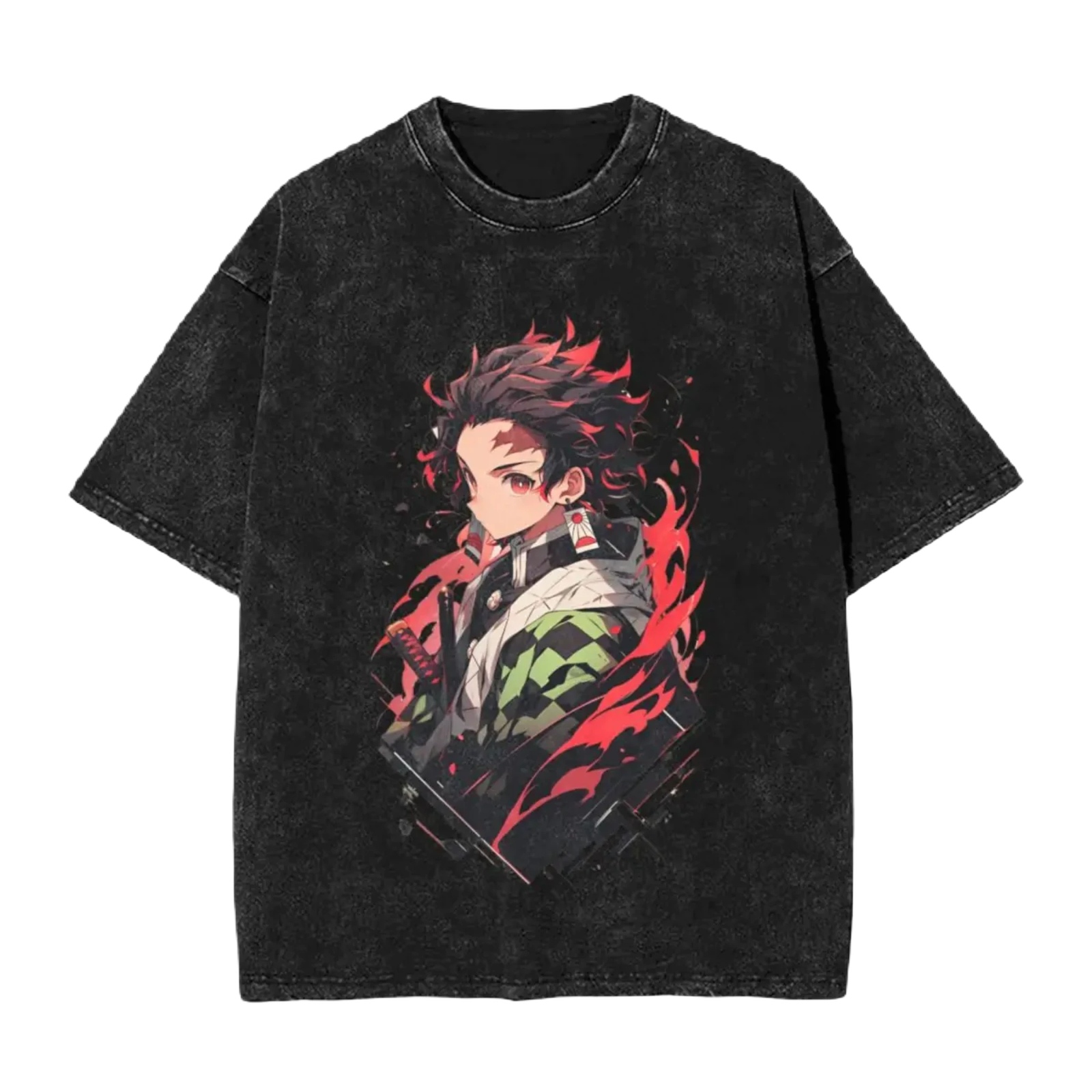 Anime Tee Washed Cotton Vintage -  Demon Slayers