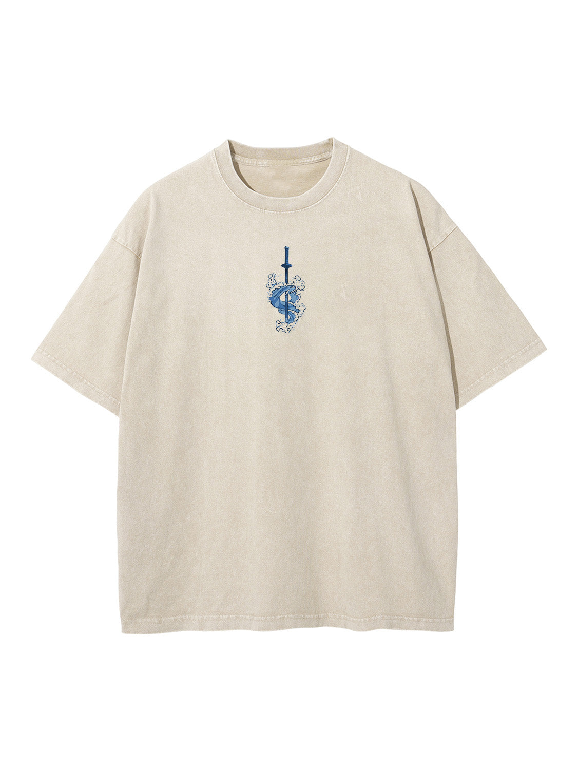 2-seitiges Vintage-T-Shirt „Tanjiro Water Breathing“