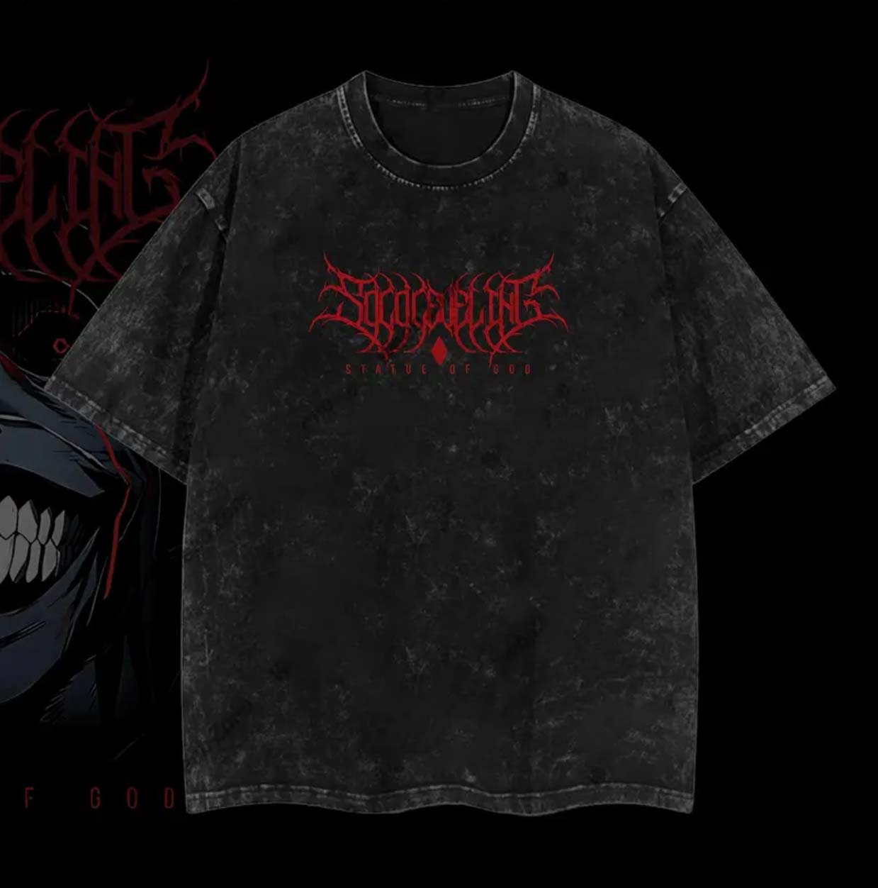 Statue of God Bedrucktes Unisex Washed T-Shirt