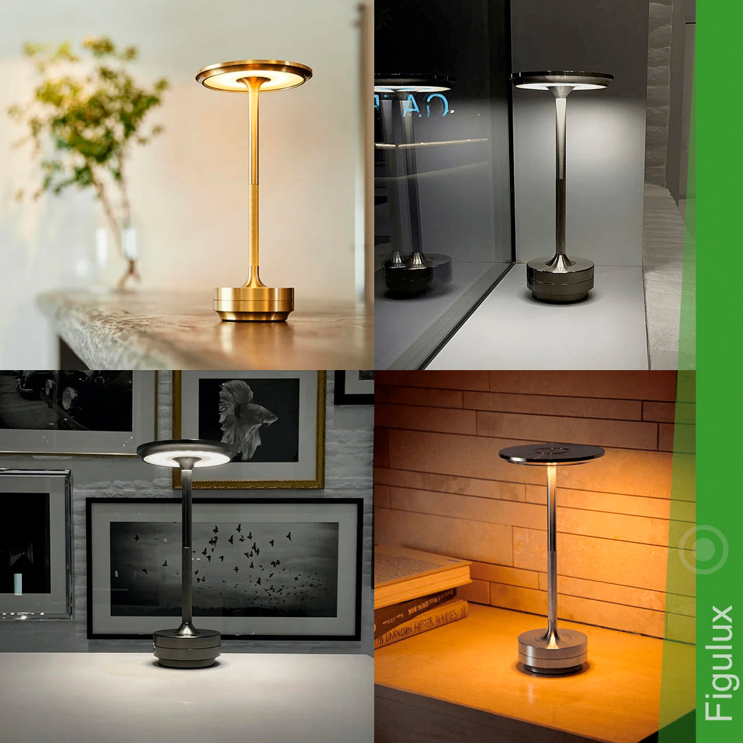 Stilvolle wetterfeste Akku-Tischlampe