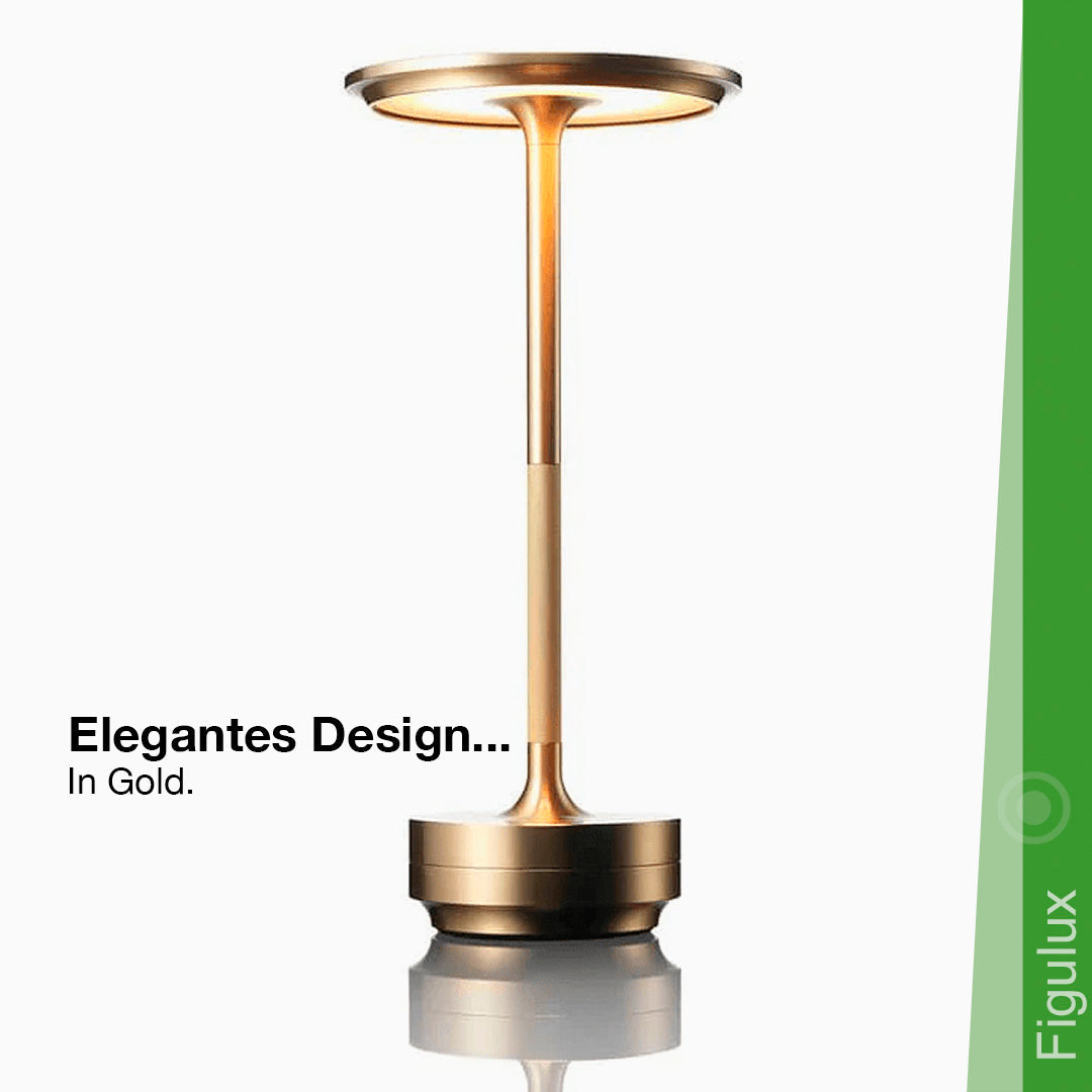 Stilvolle wetterfeste Akku-Tischlampe