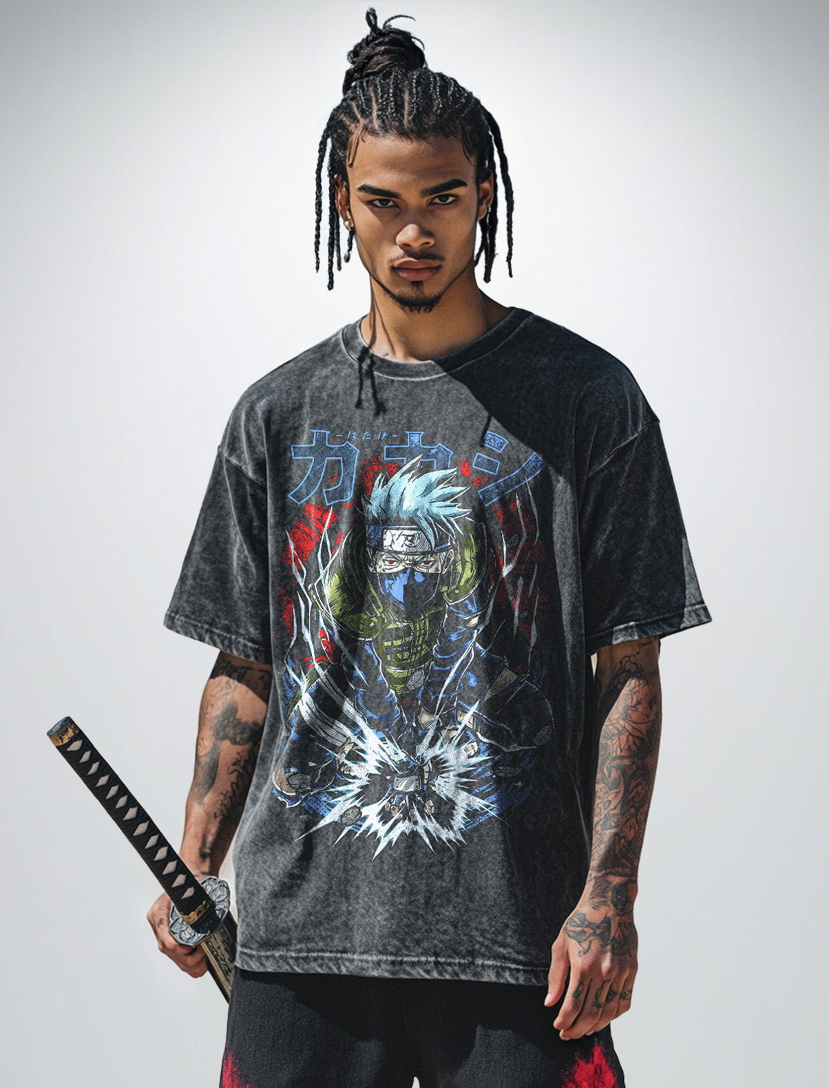 Vintage-T-Shirt „Kakashi Chidori“