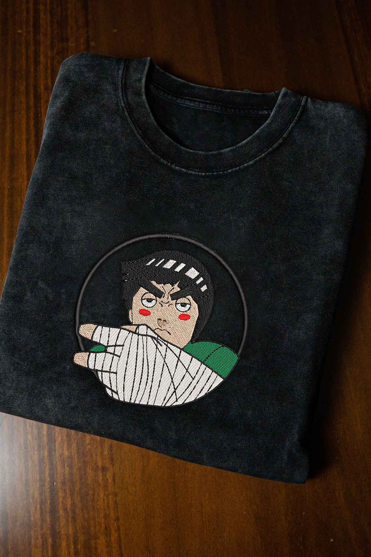 Rock Lee Stickerei T-Shirt